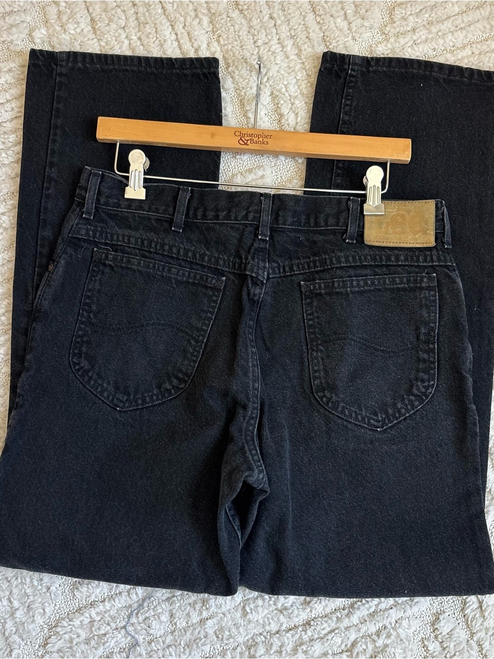 Black High-Rise 90s vintage Lee Straight Leg Jeans